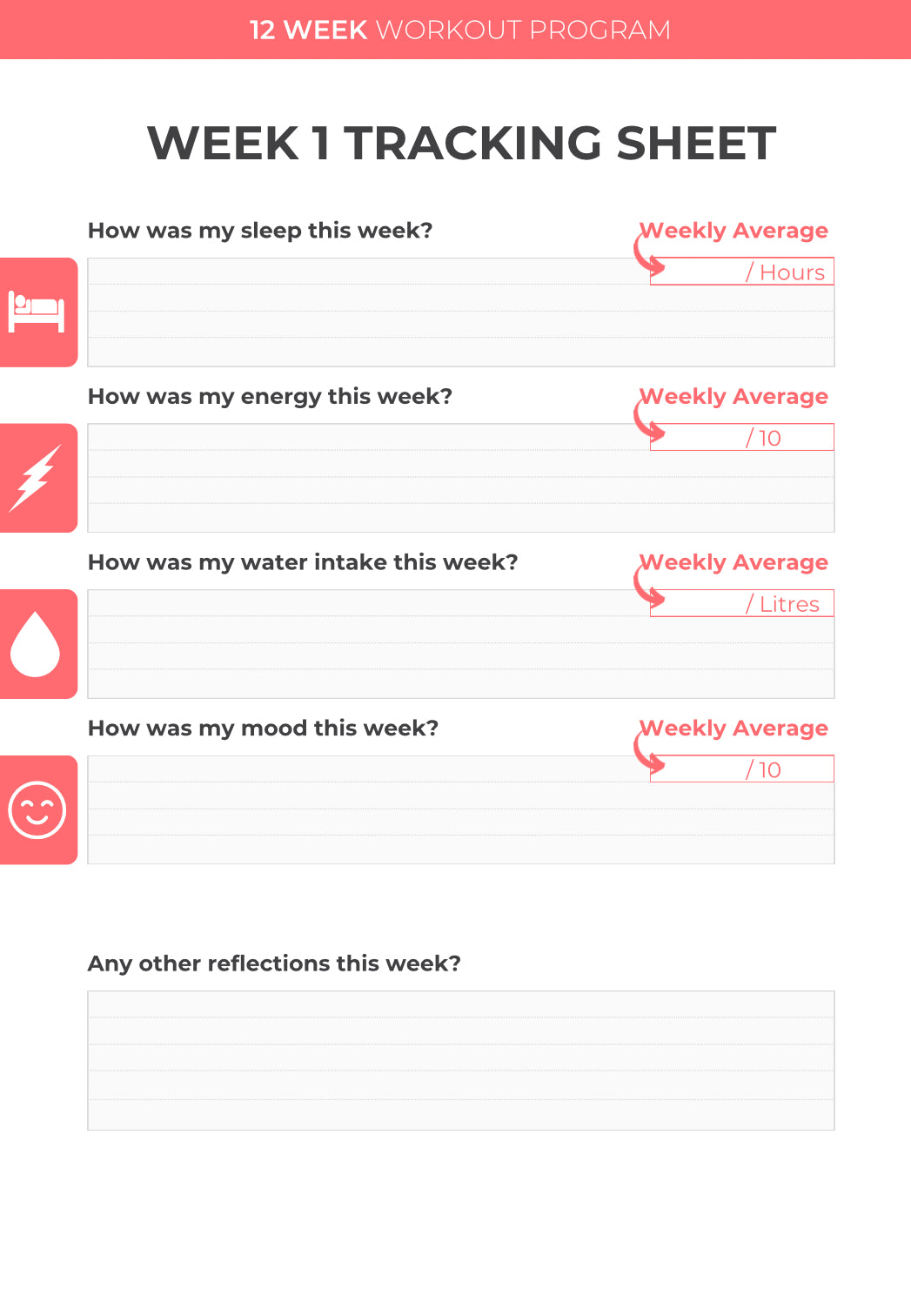 12 Week Workout Plan - Gym - Moderate to Advanced